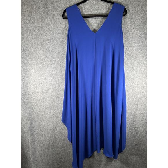 BCBG Maxazria Dress Women XXS Royal Blue Chiffon Sleeveless High Low Vacation - Picture 6 of 7